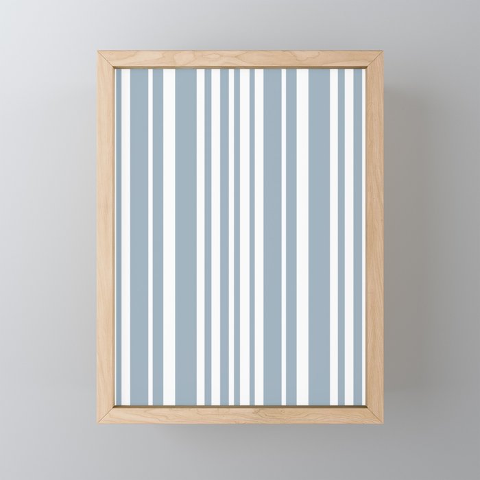 Classic Stripes XXXVI - Natural Blue  Mini Art Print Gallery Image 1