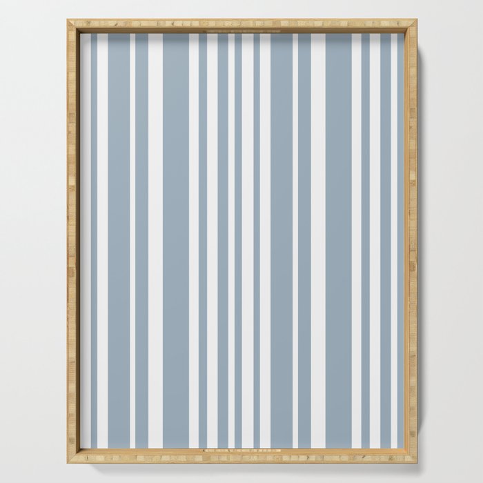 Classic Stripes XXXVI - Natural Blue  Serving Tray Gallery Image 1