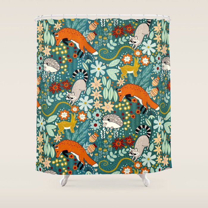 Woodland Pattern Shower Curtain Gallery Image 1