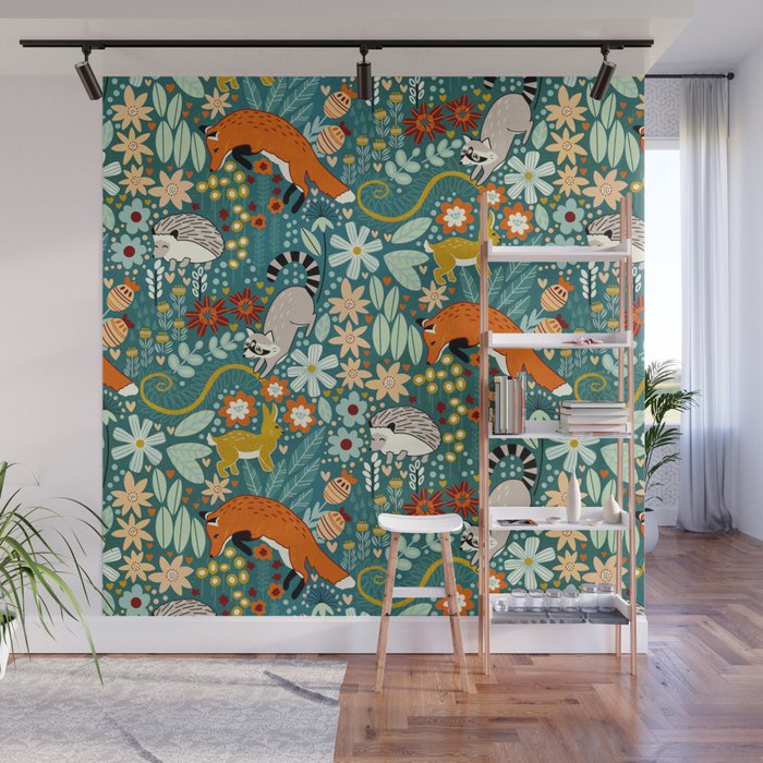 Woodland Pattern Wall Mural Gallery Image 1