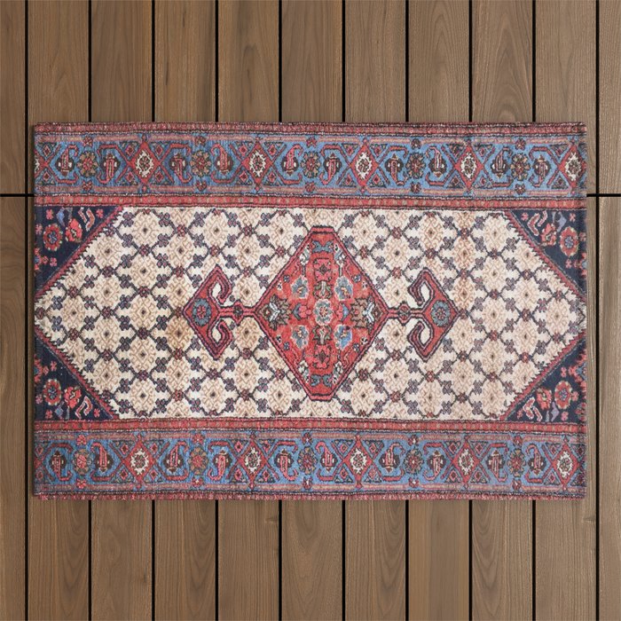 Hamadan  Antique Persian Rug Print Outdoor Rug Gallery Image 1