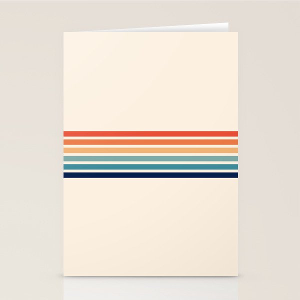 Palawa - Classic Colorful 70s Vintage Summer Style Retro Stripes Stationery Card Gallery Image 2