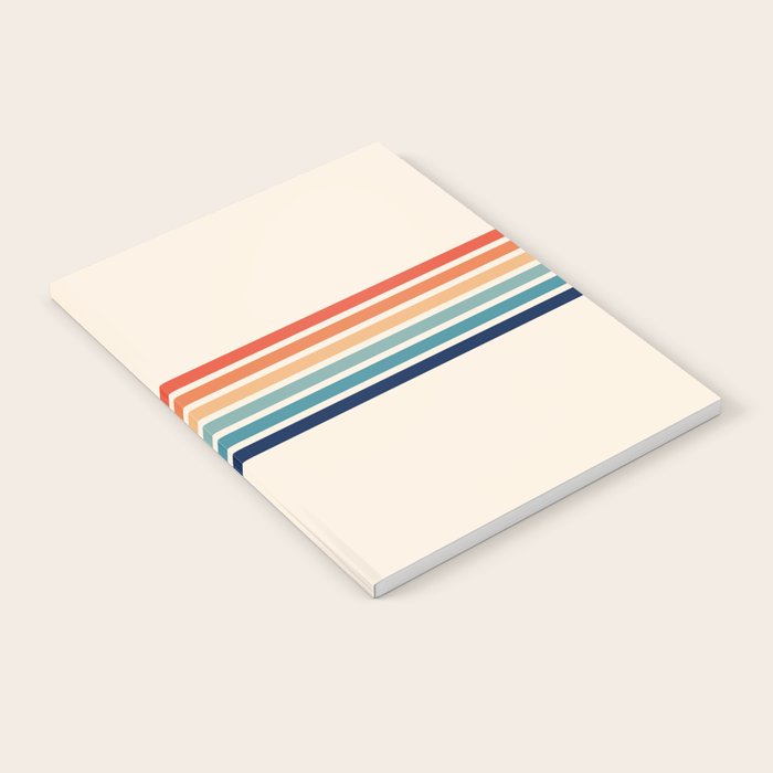 Palawa - Classic Colorful 70s Vintage Summer Style Retro Stripes Notebook