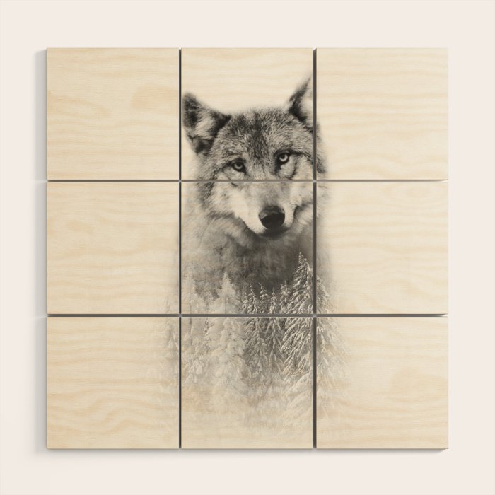 The Wolf and the Forest Wood Wall Art Gallery Image 1