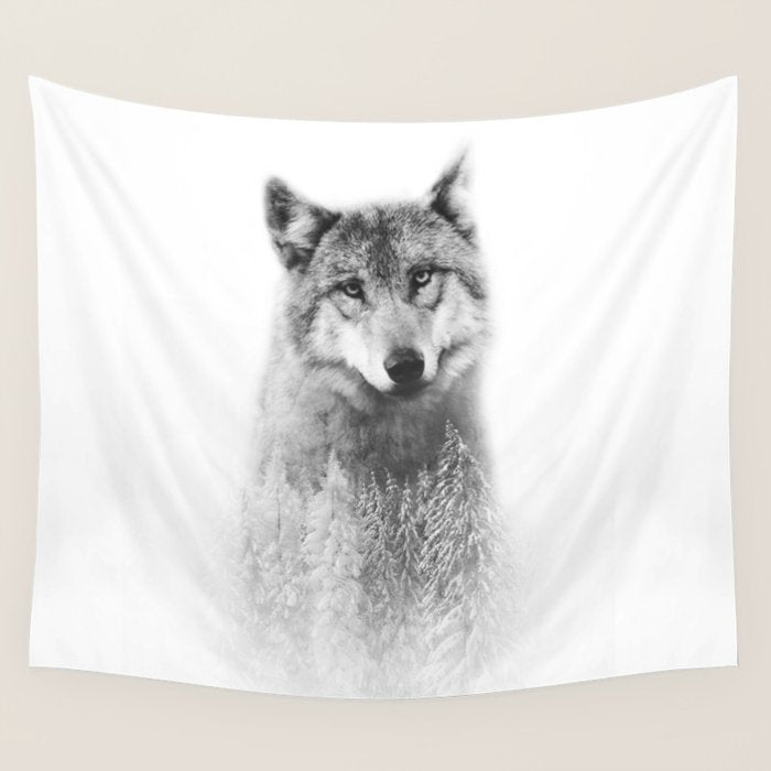 The Wolf and the Forest Wall Tapestry Gallery Image 1