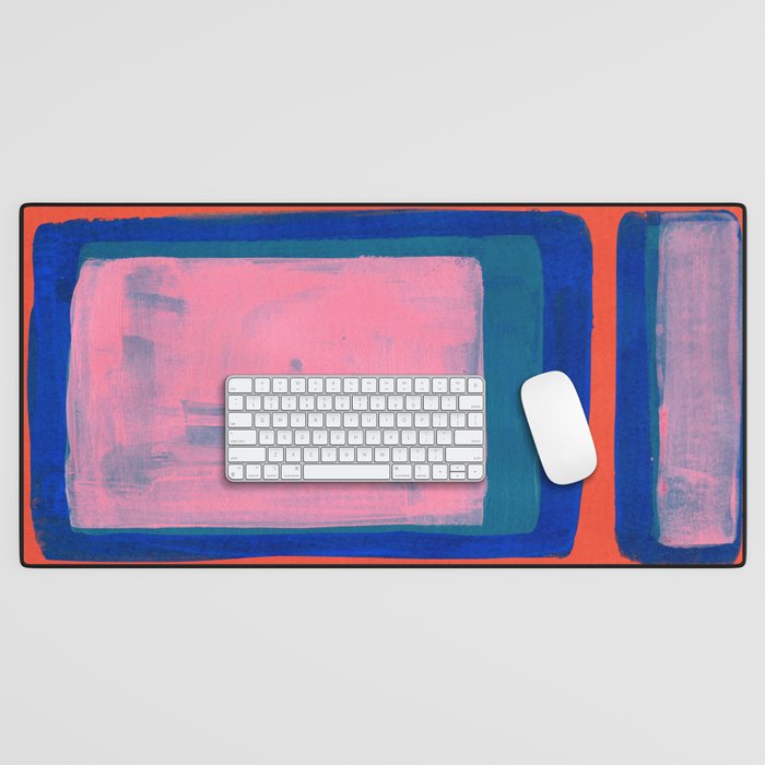 Double Blue Pink Colourfield  Desk Mat Gallery Image 1