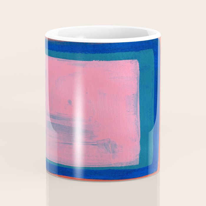 Double Blue Pink Colourfield  Coffee Mug Gallery Image 4