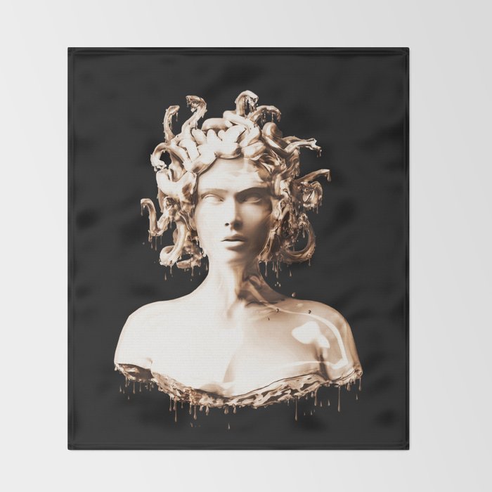 Bronze Medusa Throw Blanket Gallery Image 2