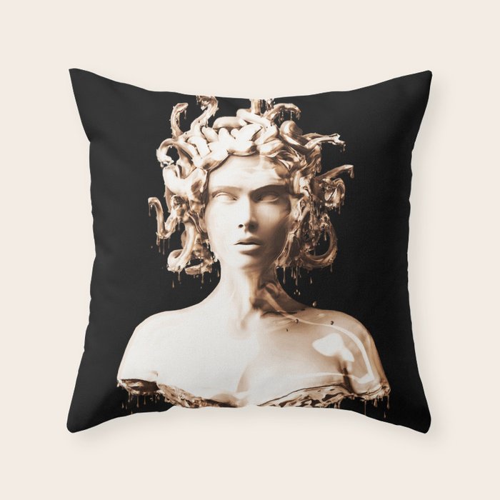 Bronze Medusa Throw Pillow Gallery Image 6