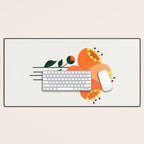Orange Garden Flowers Desk Mat Gallery Image 1