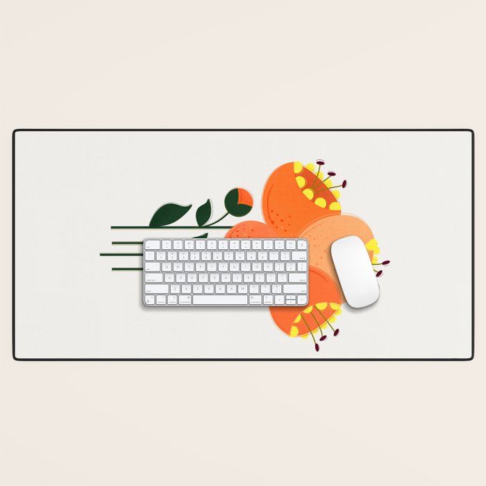 Orange Garden Flowers Desk Mat Gallery Image 1