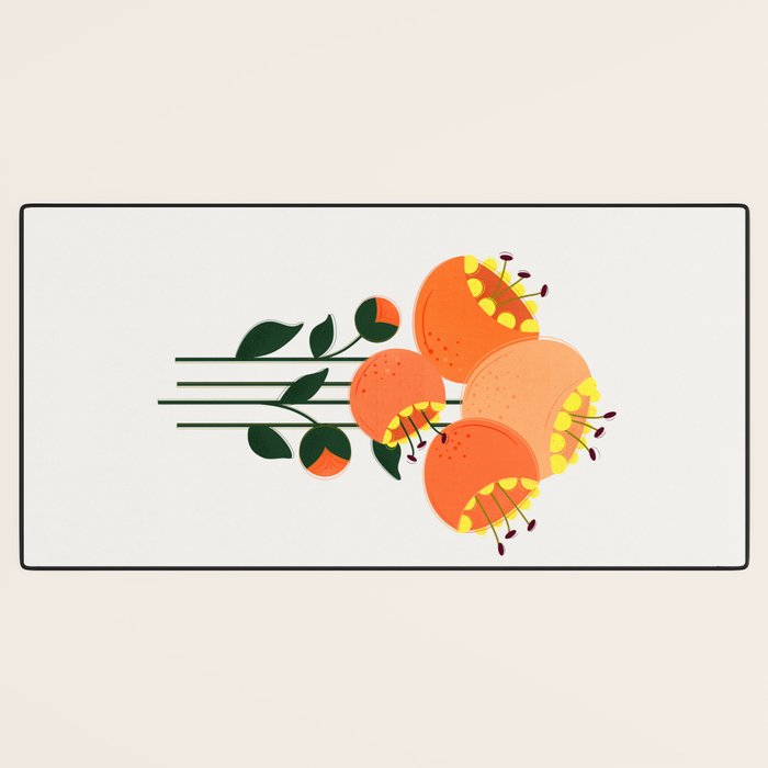 Orange Garden Flowers Desk Mat Gallery Image 3