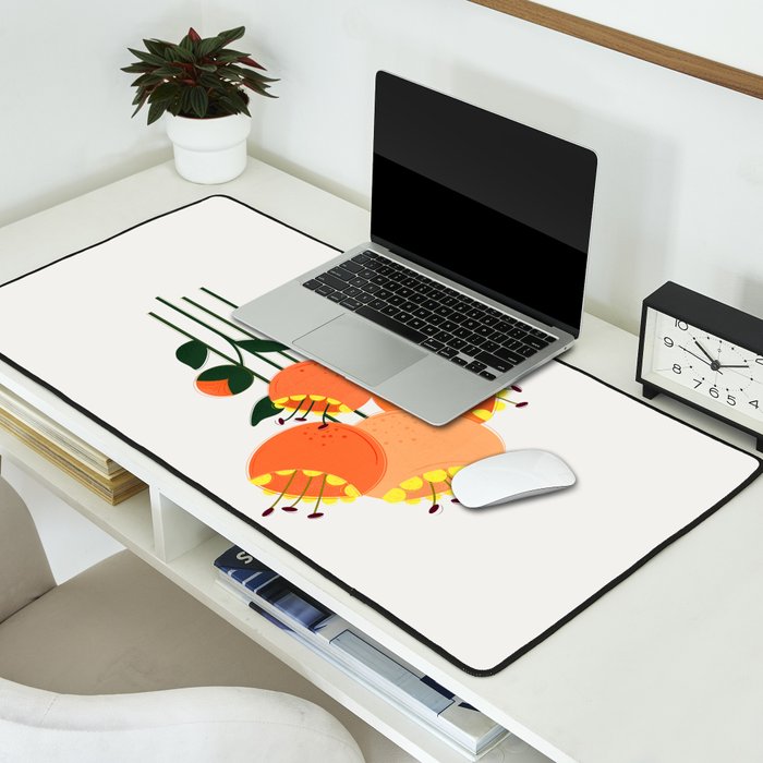 Orange Garden Flowers Desk Mat Gallery Image 2