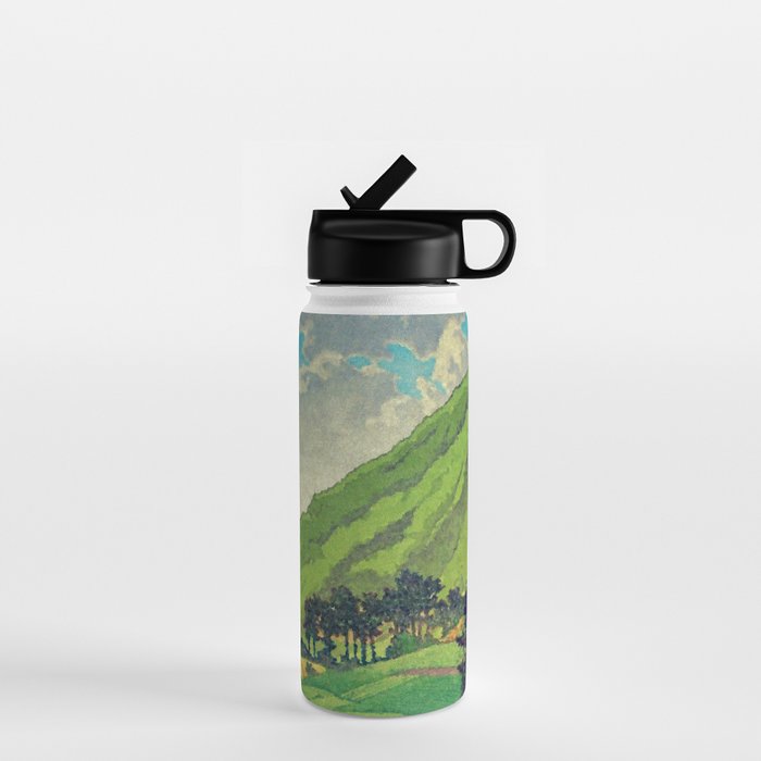 Iksey Crossing - Summer Green Mountain Ukiyoe Nature Landscape Water Bottle Gallery Image 1