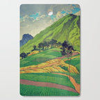 Iksey Crossing - Summer Green Mountain Ukiyoe Nature Landscape Cutting Board Gallery Image 1