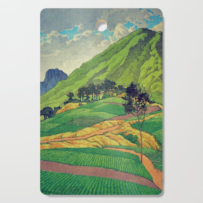 Iksey Crossing - Summer Green Mountain Ukiyoe Nature Landscape Cutting Board Gallery Image 1