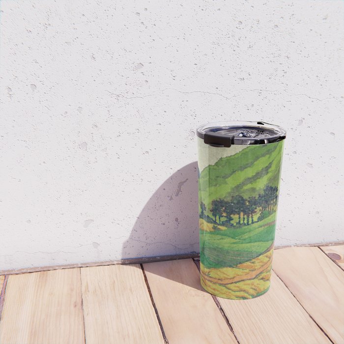 Iksey Crossing - Summer Green Mountain Ukiyoe Nature Landscape Travel Mug Gallery Image 4