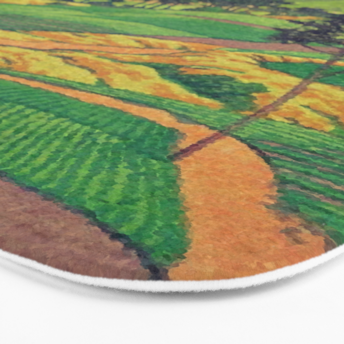 Iksey Crossing - Summer Green Mountain Ukiyoe Nature Landscape Bath Mat Gallery Image 3