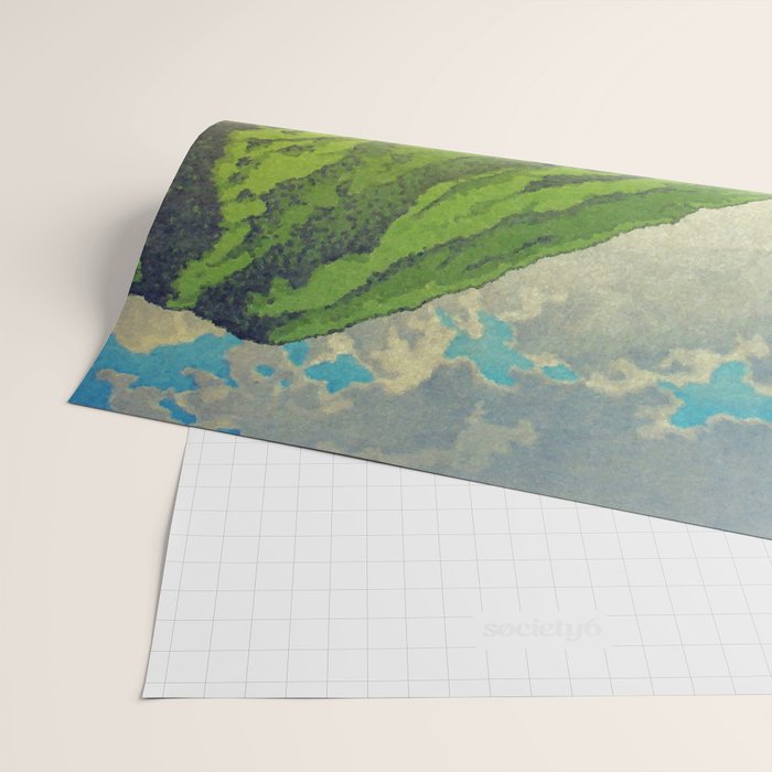 Iksey Crossing - Summer Green Mountain Ukiyoe Nature Landscape Wrapping Paper Gallery Image 2