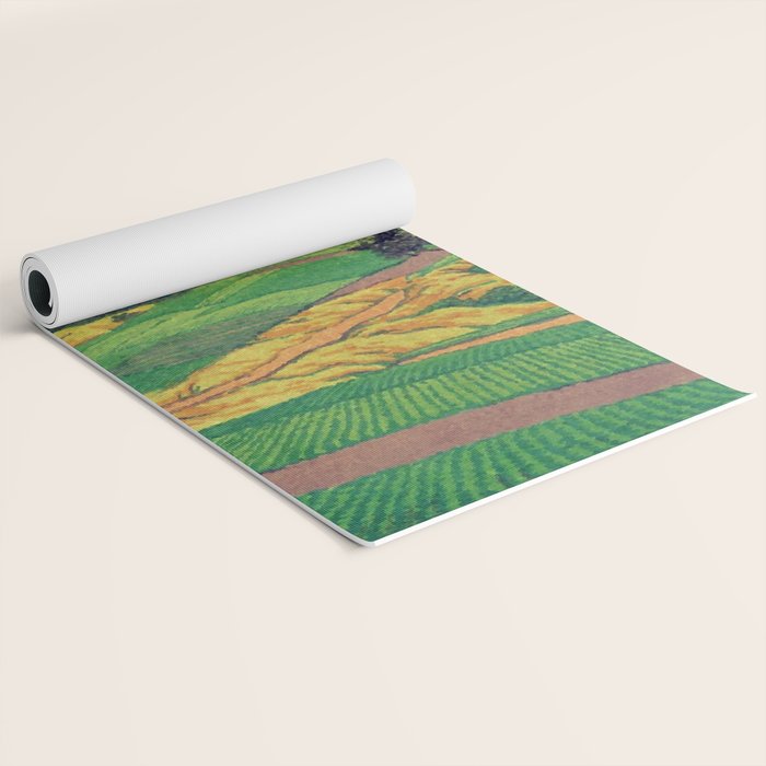 Iksey Crossing - Summer Green Mountain Ukiyoe Nature Landscape Yoga Mat Gallery Image 2