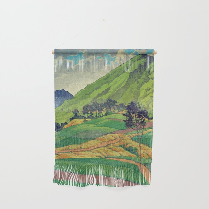 Iksey Crossing - Summer Green Mountain Ukiyoe Nature Landscape Wall Hanging Gallery Image 1