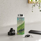 Iksey Crossing - Summer Green Mountain Ukiyoe Nature Landscape Water Bottle Gallery Image 4