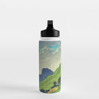 Iksey Crossing - Summer Green Mountain Ukiyoe Nature Landscape Water Bottle Gallery Image 3