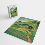 Iksey Crossing - Summer Green Mountain Ukiyoe Nature Landscape Jigsaw Puzzle Gallery Image 2