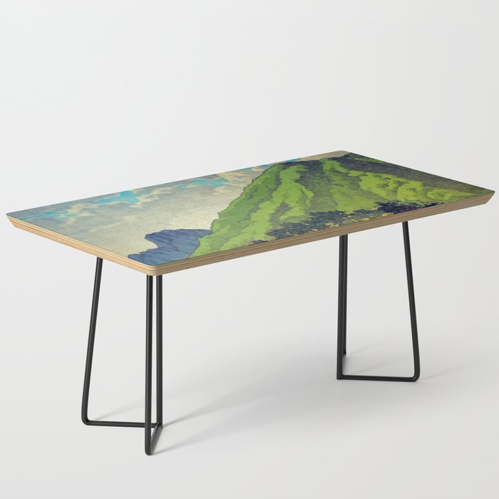 Iksey Crossing - Summer Green Mountain Ukiyoe Nature Landscape Coffee Table Gallery Image 1