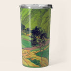 Iksey Crossing - Summer Green Mountain Ukiyoe Nature Landscape Travel Mug Gallery Image 2