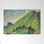 Iksey Crossing - Summer Green Mountain Ukiyoe Nature Landscape Welcome Mat Gallery Image 1