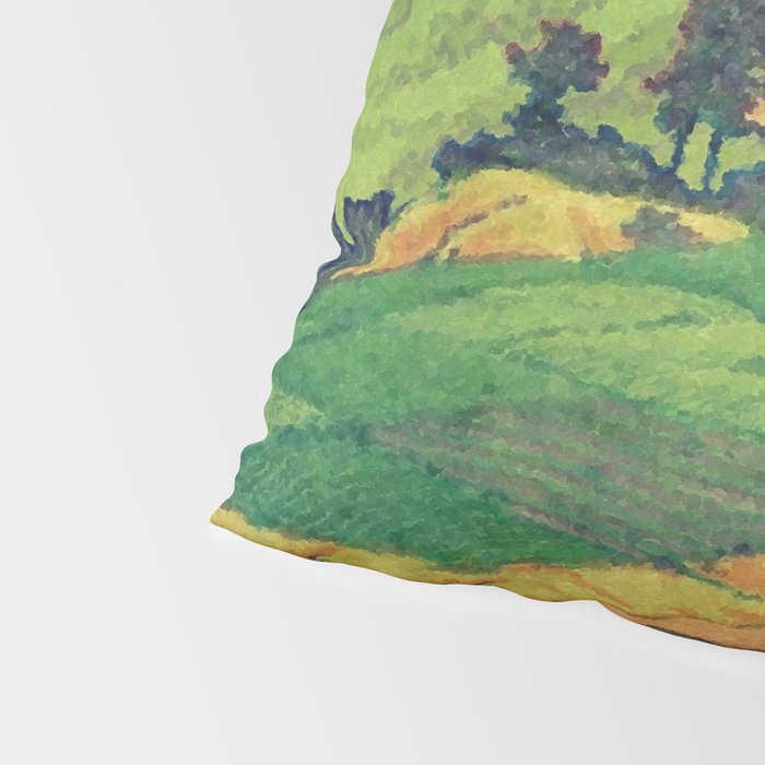 Iksey Crossing - Summer Green Mountain Ukiyoe Nature Landscape Pillow Sham Gallery Image 4