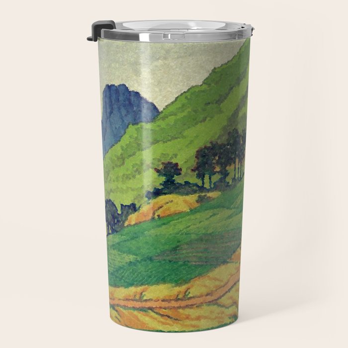 Iksey Crossing - Summer Green Mountain Ukiyoe Nature Landscape Travel Mug Gallery Image 3