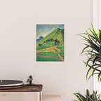 Iksey Crossing - Summer Green Mountain Ukiyoe Nature Landscape Poster Gallery Image 2