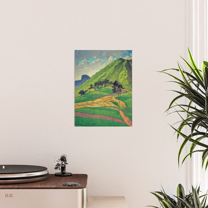Iksey Crossing - Summer Green Mountain Ukiyoe Nature Landscape Poster Gallery Image 2