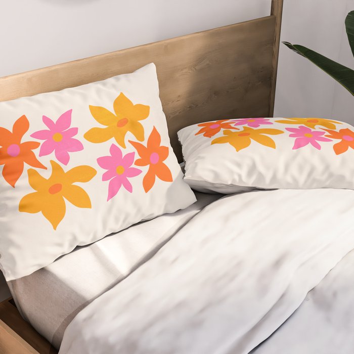 Abstract Summer Flowers Pillow Sham Gallery Image 2