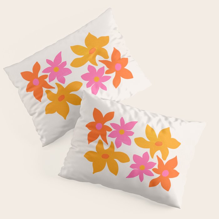 Abstract Summer Flowers Pillow Sham Gallery Image 1