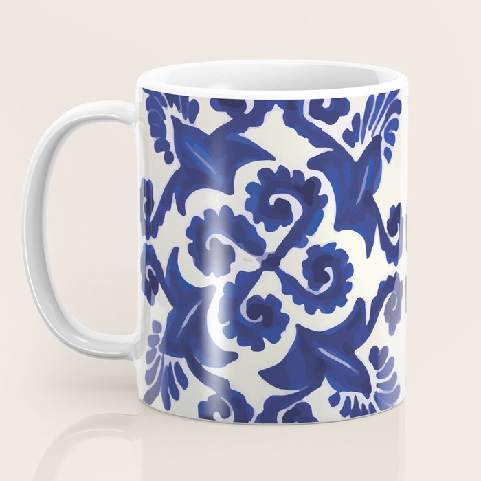 Talavera mexican tile traditional blue ceramic mosaic Coffee Mug Gallery Image 3