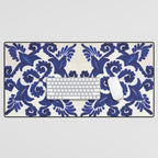 Talavera mexican tile traditional blue ceramic mosaic Desk Mat Gallery Image 1