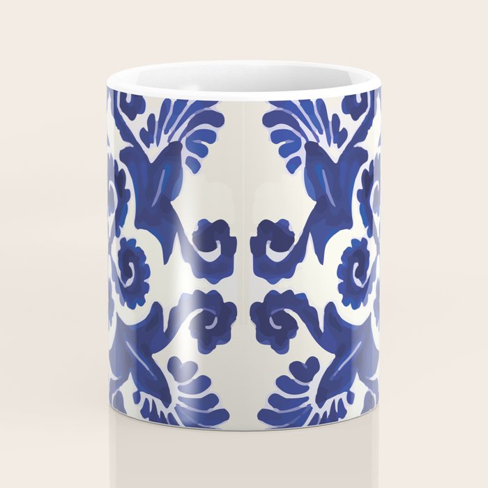 Talavera mexican tile traditional blue ceramic mosaic Coffee Mug Gallery Image 4