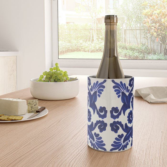 Talavera mexican tile traditional blue ceramic mosaic Wine Chiller Gallery Image 4