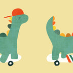 Dinosaur on retro skateboard Coffee Mug Gallery Image 2