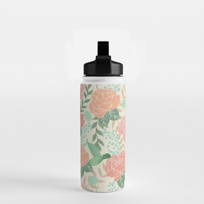 Victorian Garden with Hummingbird Water Bottle Gallery Image 2