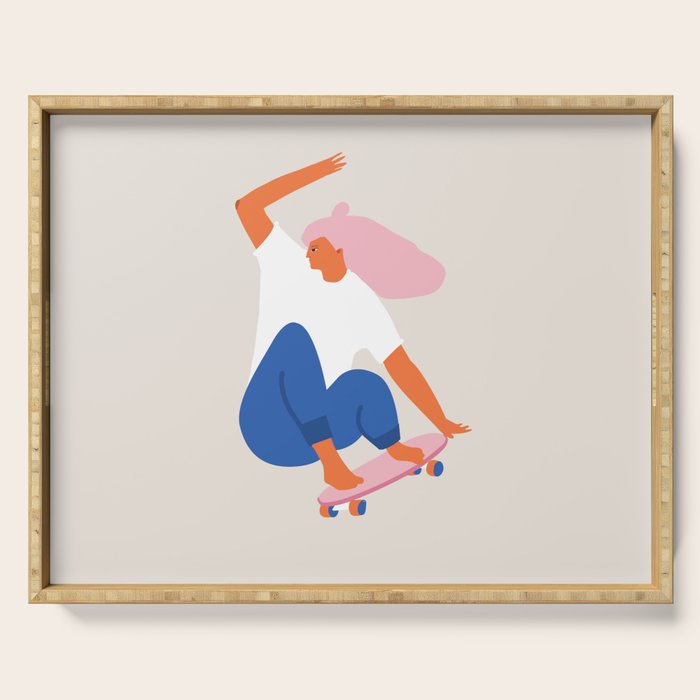 Skateboard girl Serving Tray Gallery Image 1