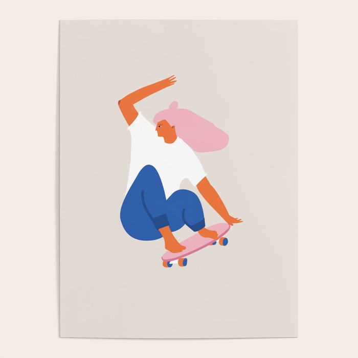 Skateboard girl Poster Gallery Image 1
