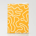 Squiggle Maze Abstract Minimalist Pattern in Mustard and White Stationery Card Gallery Image 2