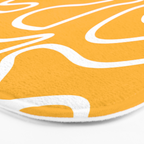 Squiggle Maze Abstract Minimalist Pattern in Mustard and White Bath Mat Gallery Image 3