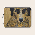Black and Gold Klimt Dog Laptop Sleeve Gallery Image 1