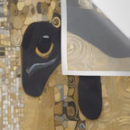 Black and Gold Klimt Dog Wall Tapestry Gallery Image 3