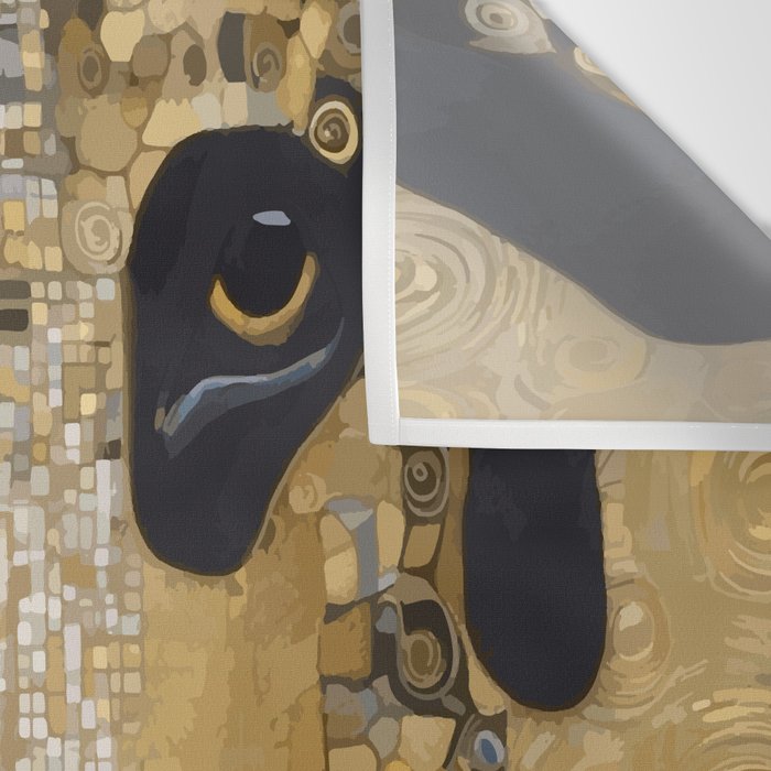 Black and Gold Klimt Dog Wall Tapestry Gallery Image 3